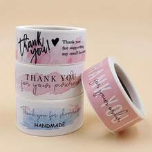 120pcs/Roll Thank You Rectangular Stickers, Gift Packaging Sealing Labels, Baking Package Seals, Holiday Decoration Stickers, Stationery Stickers - Multicolor - View 1