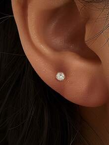 EleRunis 1 chiếc khuyên tai sụn phẳng hình ngôi sao và trái tim bất đối xứng bằng bạc Sterling 925, thích hợp đeo hàng ngày, làm quà tặng cho phụ nữ nhân dịp Ngày của Mẹ, đám cưới, tiệc tùng, lễ đính hôn, kỷ niệm, Ngày Valentine. - Vàng - Xem 30