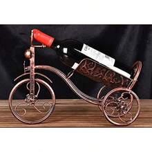 cdybox rack titular de vino de hierro forjado bicicleta forma Triciclo Art Home Décor - bronce - Ver 5