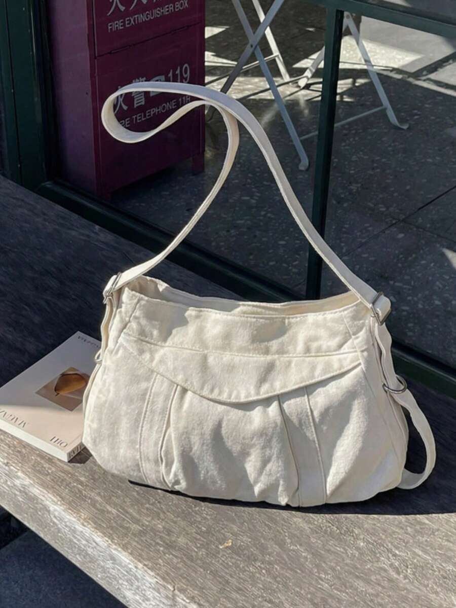 1pc, 31cm*11cm*19cm Mini Solid Color Shoulder Bag, Crossbody Bag, Fashion Shoulder Bag, Casual Crossbody Bag, Work Bag, Suitable For Students, Commuting, Shopping, Gifts - Multicolor - View 1