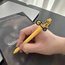 5/10支装工程车主题圆珠笔，款式随机，1.0mm黑色按动式顺滑书写签字笔，适用于学校、办公室、记笔记、教师节、教师节礼物、最佳教师礼品 - A - 查看 5