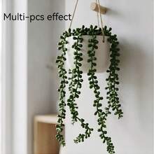 1pc Elegant Artificial Succulent - Realistic Beaded Hanging Greenery Plant, Suitable For Modern Home And Garden Decor, Wall Mounted Display, Indoor/Outdoor Use, Artificial Plant Desktop Decor - Green - View 9