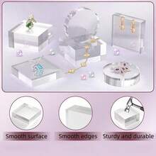 1 Piece, Transparent Acrylic Crystal Cube Display Stand, Solid Transparent Square Block, Suitable For Displaying Jewellery, Watches, Cosmetics And Photography Props - Square Style - View 5