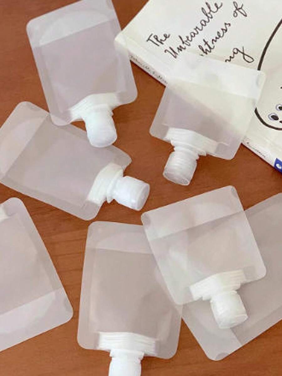 5个/10个/20个装可重复使用便携式化妆品挤压袋，液体分装瓶，适合旅行分装