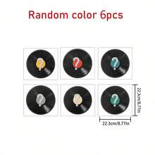 8.7inch Waterproof Vinyl Record Shaped Wall Sticker, 2D Vinyl Record Transfer Sticker With DJ Music Retro Vinyl Record Pattern, Paper Vinyl Record Suitable For Bedroom, Living Room, Entrance And Other Home Decor - Multicolor - View 17