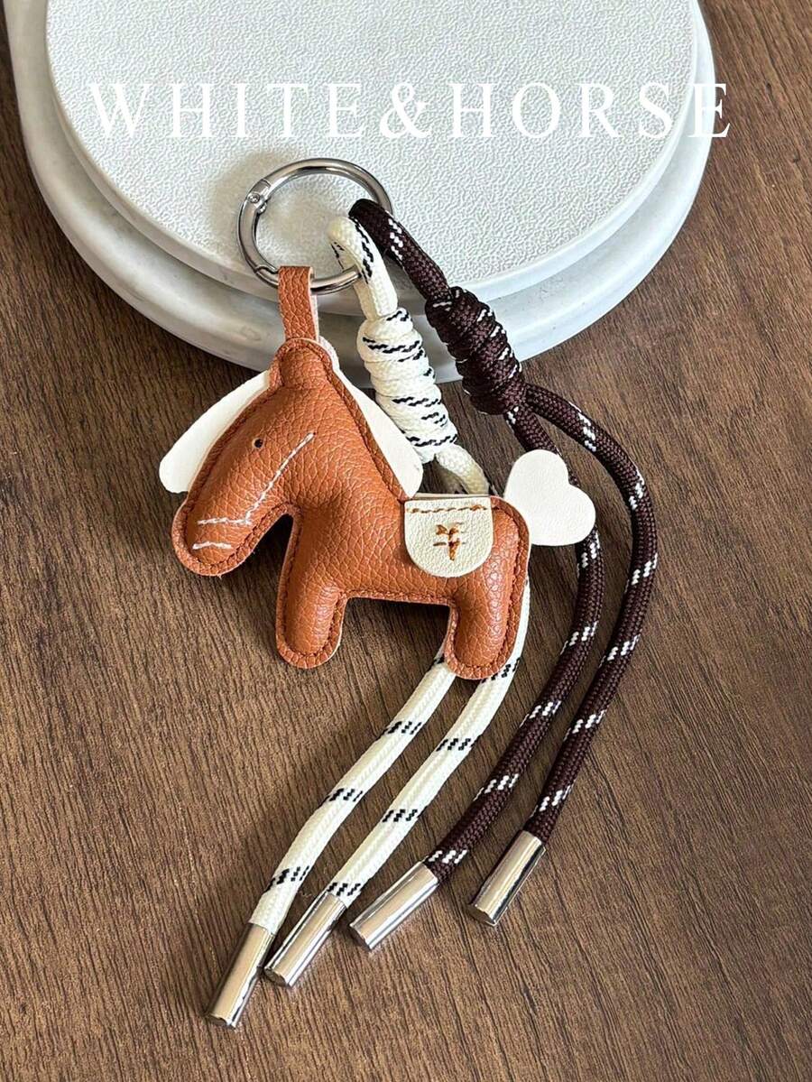 Blogger's Same Style Border Collie Dog Niche Unique Car Key Keychain Bag Charm Couple Braided Lanyard Pendant - Brown - View 1