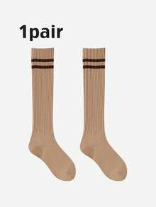 1 Pair/3 Pairs Women Striped Knee High Socks, Thick Leg Warmers For Spring & Autumn - Multicolor - View 11