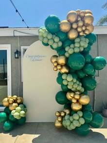 99 Balloon Garland Arch Kit With Green And Gold Balloons For Spring And Summer Parties, Proposals, Weddings, Birthdays, Gender Revealing, Mother's Day Decorations - Green and Gold Balloon Set - View 4