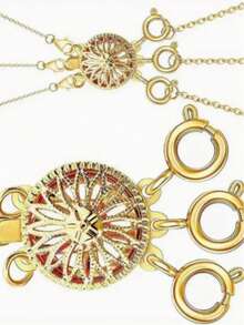 1/2/4pcs Copper Material Women Necklace Multilayer Clasp, 14K Gold/Silver Anti-Twist Jewelry Clasp Converter Chain Extender (Transparent Gift Box) - Multicolor - View 12