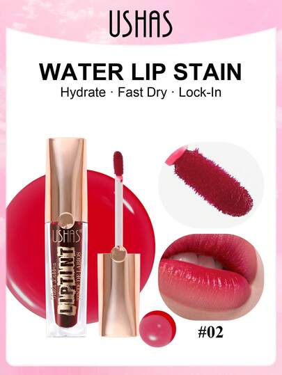  USHAS 润色唇部精华，保湿持久防水配方，易于涂抹，高显色度，多功能唇颊两用，适合所有肤质