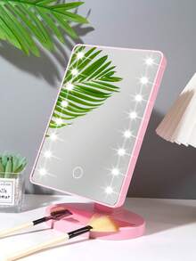 1pc 16-LED Makeup Mirror Light, Battery/USB Dual Power Supply, Touch Dimming, Rotatable Mirror, Suitable For Home, Office, Travel, Also Can Be A Gift For Women - Black - View 5