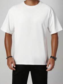 GRDR Men's Classic Solid Color Short Sleeve Shirt, Fashionable Casual Suitable For Summer Versatile Wear - White - View 3