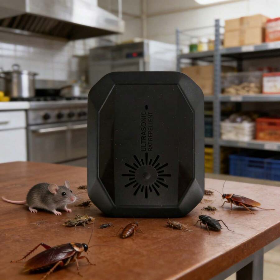 USB桌面驱虫器:静音运行,对宠物和人均安全,多频声波,适用于家庭/办公室/酒店害虫防治 - Q05 - 查看 1