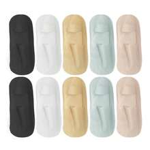 chuanwa（2） 1/5/10 Đôi tất nữ mùa hè siêu mỏng, vô hình, cổ thấp, chống trượt, bằng silicon, lưới, không lộ, chất liệu lụa băng, màu trơn. - Nhiều màu - Xem 18