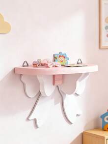 1 pieza Estantería de pared de madera, estantería flotante con gancho de arco para la habitación de los niños - Multicolor - Ver 5