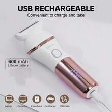 Bộ dụng cụ cạo râu đa năng 4 trong 1 Hatteker dành cho nữ, sạc USB, máy tỉa lông vùng kín, dũa chân, thiết bị triệt lông. - Xem 6