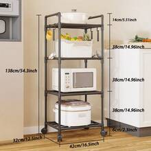 4/5/6 Tier 3-5 Layer Adjustable Kitchen Storage Rack, Kitchen Organizer, Vertical Baking Rack, Oven Rack, Metal Storage Shelf, Kitchen Utensil Storage Rack, Metal Shelving, Sturdy And Stable, Corner Storage Rack, Black Metal Storage Rack, Spice Rack, Cookware And Tableware Rack, Home Decor, Suitable For Kitchen, Microwave/Rice Cooker/Oven, Small Kitchen Appliances, Electric Pot, Tableware Basket, Kitchen, Pantry, Bathroom - View 9