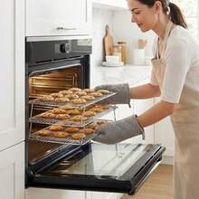U Chef Set 3 Piezas Rejilla de Enfriamiento para Repostería de 3 Niveles Estantes Apilables de Acero Inoxidable de 30 x 42 cm Aptas para Horno y Lavavajillas Ideales para Galletas Pan y Asado - como en la imagen - Ver 6