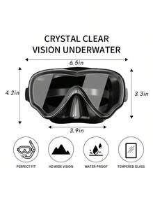 Adult Diving Mask, Tempered Glass One-Piece Mask, Anti-Fog Waterproof Eye Protection, Outdoor Water Sports Swimming Goggles, Beach Essentials, Beach Accessories, Pool Float - Xanh 2 - Xem 10