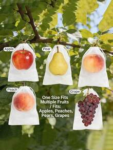 50pcs/100pcs Permeable, Breathable, Insect-Proof Covers With Hidden Drawstrings, Fruit Net Bags, Suitable For Fruit Trees, Bird Netting To Protect Apples And Grapes From Birds, Pests, And Deer, Drawstring - A - View 3