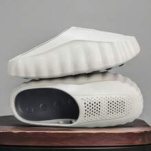 Men's Breathable Sandals, Soft Thick Sole Non-Slip Outdoor Comfortable Slides, Suitable For Beach, Trekking, Summer - Grey - View 2