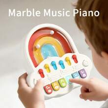 1 pieza Piano de música de mármol para bebé, piano electrónico de educación temprana para niños, piano arcoíris para deslizar y presionar que calma el sueño, juguete de piano electrónico multifuncional para bebés, adecuado como regalo festivo para niños y niñas - Multicolor - Ver 6
