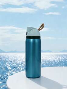 Owa Laa Frozen Blue Large Capacity Stainless Steel Water Bottle,32oz/945ml,With A Straw,Exquisite Appearance,Keeps Drinks Hot Or Cold,Can Hold Iced Drinks And Water,Suitable For Leisure,Work,Sports,Indoors And Outdoors,Perfect Gift Choice - frozen blue - 查看 4