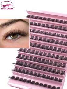 120 sợi mi giả D Curl Wispy Lash Clusters 8-16mm hỗn hợp, mi giả riêng lẻ mềm mại, nhẹ, có thể tái sử dụng, tự nối mi tại nhà. - C - Xem 1