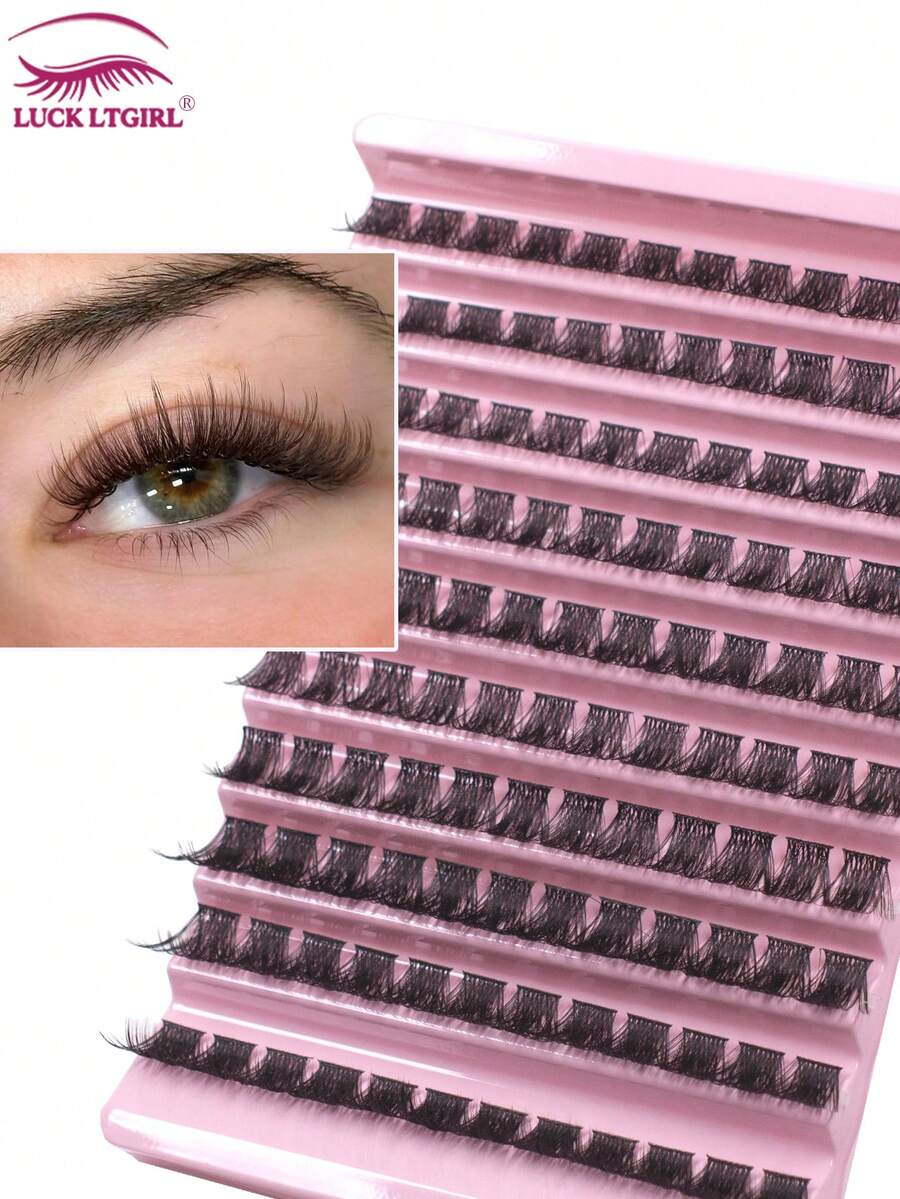 120 sợi mi giả D Curl Wispy Lash Clusters 8-16mm hỗn hợp, mi giả riêng lẻ mềm mại, nhẹ, có thể tái sử dụng, tự nối mi tại nhà. - C - Xem 1