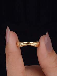 1 chiếc nhẫn bạc 925 đính đá Zirconia kiểu dáng cổ điển, trang sức thời trang làm quà tặng sinh nhật. - Vàng - Xem 3