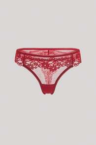 Hourtrue Ladies' Sexy Hollow-Out Lace Mid-Waist Brief Lingerie - Black - View 2