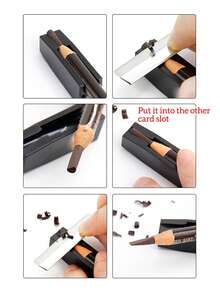 3-In-1 Eyebrow Trimmer Tool, Eyebrow Grooming Tool, Eyebrow Trimmer, Duck-Billed Eyebrow Pencil Trimmer With Embroidery Design Pen Tool, Trimmer Pencil Base Cable Flattening Multi-Function, Manual Trimming Tool, Makeup Tool, Multi-Function Trimming Tool, Portable Trimming Tool, Durable Structure, Fine Polishing, 3-In-1 Eyebrow Grooming Set - Eyebrow Pencil, Pencil Sharpener With Blade, Eyebrow Trimmer; Portable And Compact - Multicolor - View 4