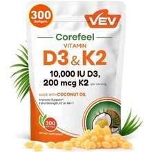 [Mother's Day Gift For Mom]VEV Vitamin D3 K2 10000   300 Virgin Coconut Oil Softgels, 2 In 1 Vitamins Supplement D & K, Dietary Supplemental Pack - 200g - Xem 8