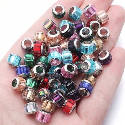 20 hạt cườm lỗ to nhiều màu sắc, kích thước 7x9mm, có lỗ lớn và nhiều màu khác nhau, thích hợp để tự làm bện dây, làm trang sức, vòng tay, vòng cổ, bông tai, trang trí tiệc và làm hạt cườm bút.