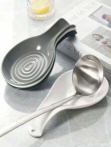1pc/2pcs PP Spoon Rest, Soup Spoon Holder, Spoon Pad, Shared Spoon Holder, Heat Insulation, Kitchen - 黑-a - 查看 7