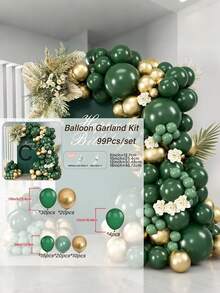 99 Balloon Garland Arch Kit With Green And Gold Balloons For Spring And Summer Parties, Proposals, Weddings, Birthdays, Gender Revealing, Mother's Day Decorations - Green and Gold Balloon Set - View 5