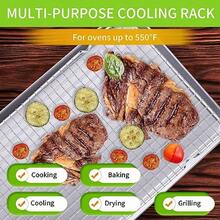 UOUYOO - Estante de refrigeración para hornear juego de 2 unidades acero inoxidable 16 x 10 pulgadas apto para horno rejilla para asar asar y secar apto para horno y lavaplatos - como en la imagen - Ver 4