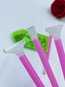 Bộ 4 bút chấm kim cương, đầu chấm 1/3/6/9, cán nhựa màu hồng 12.5cm, dụng cụ chấm và tô nhanh cho tranh thêu kim cương DIY. - Bút khoan - Xem 4