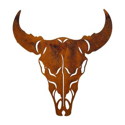 Vintage Metal Bull Head Wall Decor, Suitable For Thanksgiving, Easter, Christmas, Halloween Outdoor Home Decoration, No Power Needed, Rusty Bull Head Wall Art