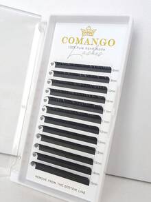 CoMango Mi giả 12 hàng B/C/D/LJ/LB/LC/LD/LU kiểu Camellia, độ dày 0.07mm, tự tạo chùm mi, màu đen mờ, hiệu ứng 3D, chuyên nghiệp, nhanh khô. - Xem 8