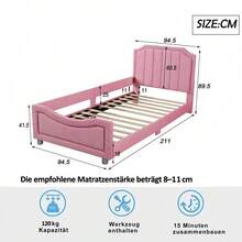 Kids Bed Frames, Headboards & Footboards - Pink + Solid Wood + 90cm*200cm - View 6