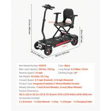 Mobility Scooter - Einteilig Klappbar, Manuell Klappbar, 4 Räder, 15 Km - View 11