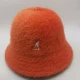 Orange-red Domed Rabbit Fur Fisherman's Hat