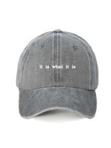 1pc "It Is What It Is" Printed Baseball Cap, Breathable, Fashionable Unisex, Suitable For Travel, Outdoor Sports, Holiday Gift,Summer,Beach - Multicolor - View 3