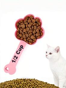 3/2件装耐用塑料宠物罐头勺 - 易于清洁的搅拌勺，适用于搅拌狗/猫湿粮，3D打印宠物食品勺，创意可爱猫爪勺，宠物猫爪狗粮勺，宠物喂食的理想之选 - 50ml - 查看 6