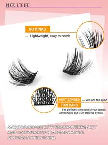 120 sợi mi giả D Curl Wispy Lash Clusters 8-16mm hỗn hợp, mi giả riêng lẻ mềm mại, nhẹ, có thể tái sử dụng, tự nối mi tại nhà. - C - Xem 2