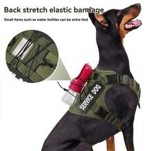 Tactical Dog Harness For Large Dogs, Adjustable Reflective Training Vest, Breathable & Washable, Suitable For German Shepherd, Mastiff And Other Medium/Large Service Dogs - Black - View 5