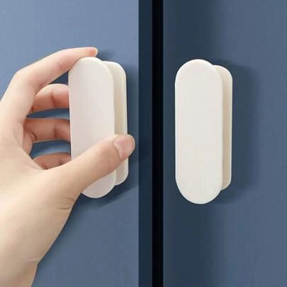 2个玻璃门拉手，抽屉旋钮，适用于推拉门、橱柜、抽屉，无需钻孔，吸盘式安装