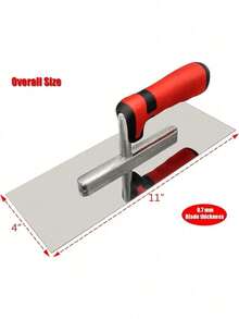 Stainless Steel Flat Finishing Trowel (11" X 4") Concrete Cement Drywall Plastering Tile Masonry Construction Hand Tools - 1 - View 2