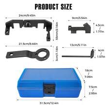 Professional Engine Timing Calibration Tool Set For Citroens & Peugeot 1.2T Engines, Camshaft Locking, Crankshaft Hub Wrench & Balance Shaft Tools, Precision Engine Repair Kit - Blue - View 4
